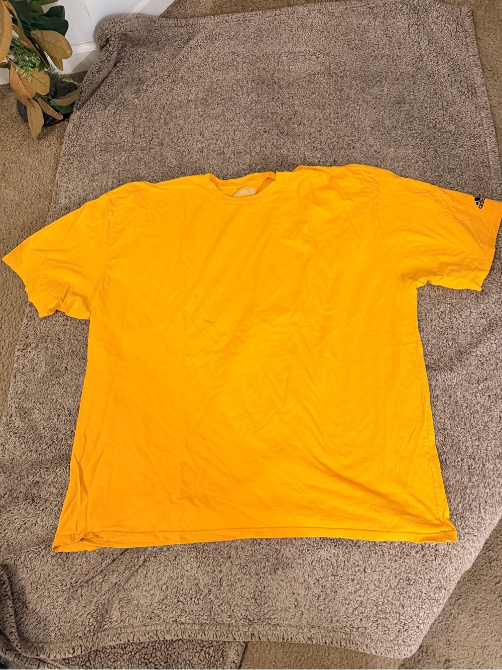 adidas Men's Bright Yellow Short Sleeve Crewneck Tee